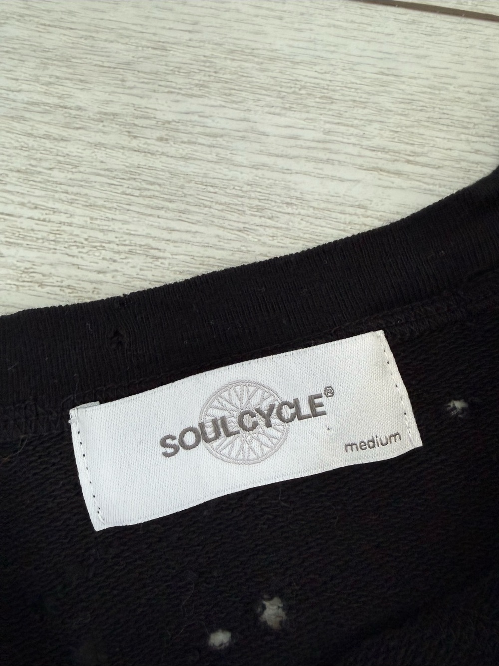 SoulCycle distressed crewneck sweatshirt black white skull active casual medium - Picture 3 of 9